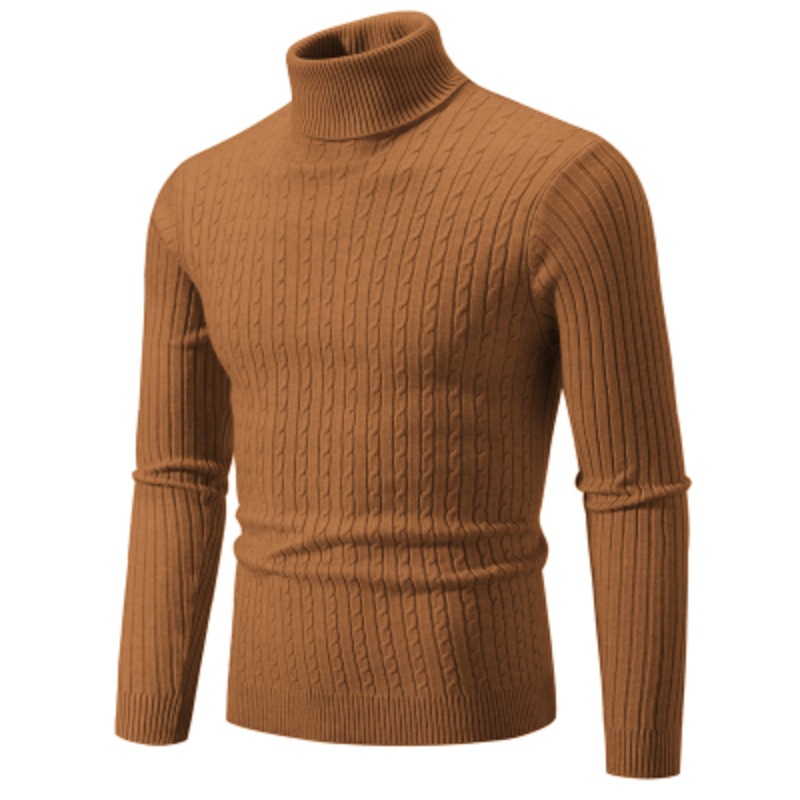 New Men's High Neck Sweater Solid Color Pullover Knitted Warm Casual Turtleneck Sweatwear Woolen Mens Winter Outdoor Tops New Men's High Neck Sweater Solid Color Pullover Knitted Warm Casual Turtleneck Sweatwear Woolen Mens Winter Outdoor Tops