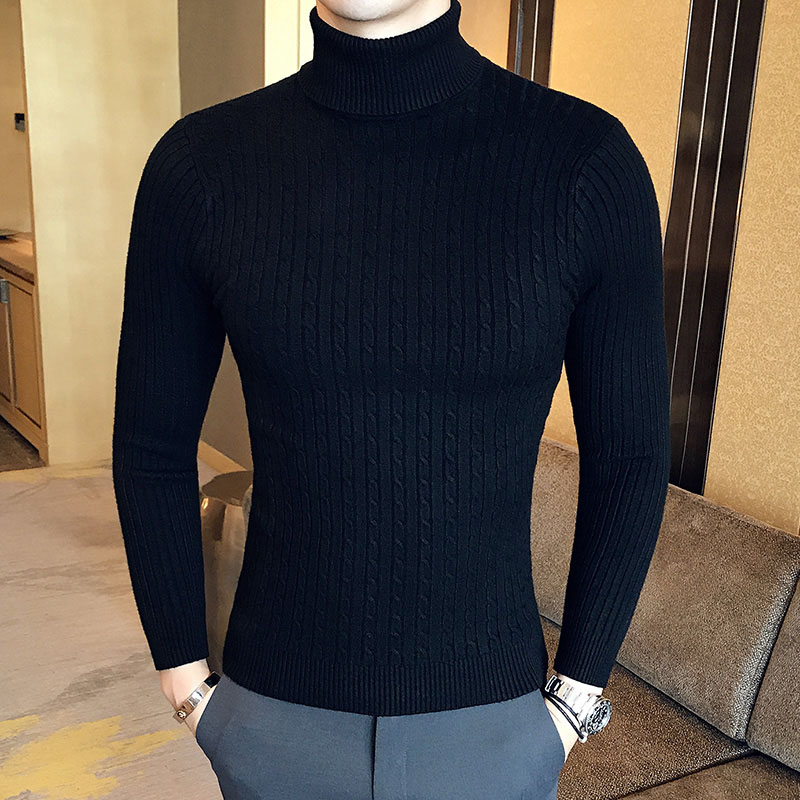 New Men's High Neck Sweater Solid Color Pullover Knitted Warm Casual Turtleneck Sweatwear Woolen Mens Winter Outdoor Tops New Men's High Neck Sweater Solid Color Pullover Knitted Warm Casual Turtleneck Sweatwear Woolen Mens Winter Outdoor Tops