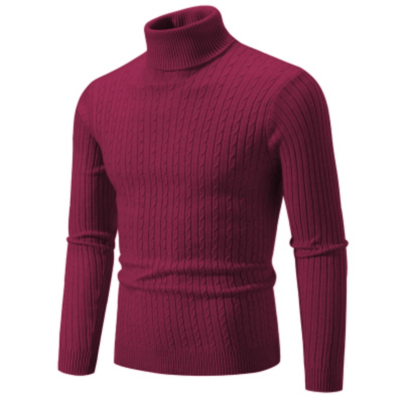 New Men's High Neck Sweater Solid Color Pullover Knitted Warm Casual Turtleneck Sweatwear Woolen Mens Winter Outdoor Tops New Men's High Neck Sweater Solid Color Pullover Knitted Warm Casual Turtleneck Sweatwear Woolen Mens Winter Outdoor Tops