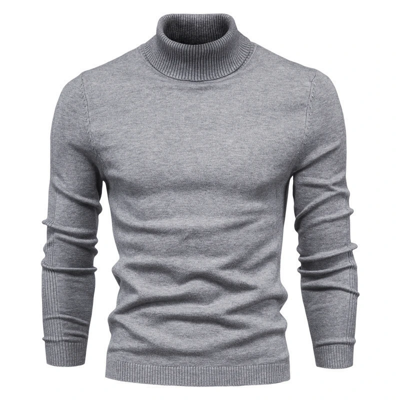 2021 New Winter Men Turtleneck Sweater Casual Solid Color Warm Pullover High Quality Slim High Neck Long Sleeve Sweater Men