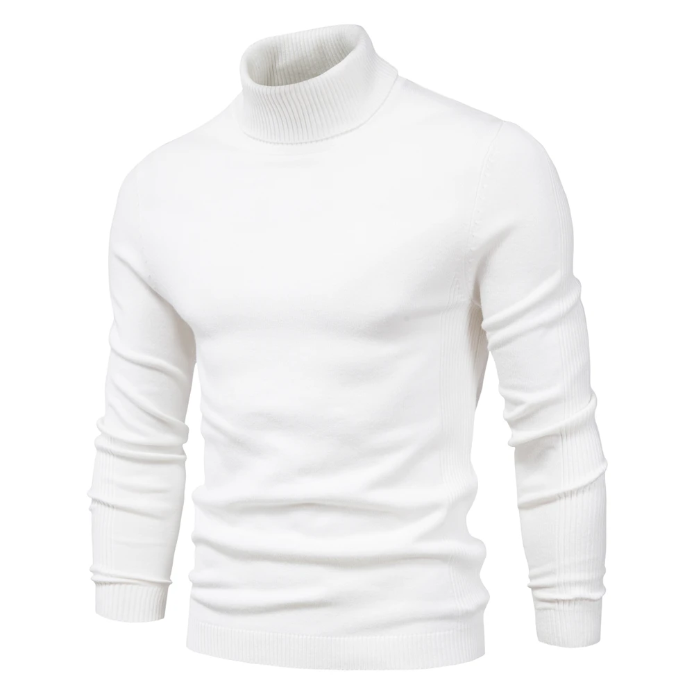 2021 New Winter Men Turtleneck Sweater Casual Solid Color Warm Pullover High Quality Slim High Neck Long Sleeve Sweater Men