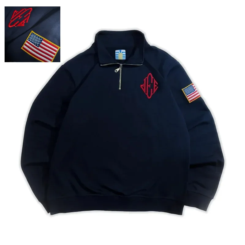 Y2K Vintage Epstein Embroidered Sweatshirt Stand Collar Quarter Zip Pullover Oversized Casual Sports Streetwear Mens Unisex Y2K Vintage Epstein Embroidered Sweatshirt Stand Collar Quarter Zip Pullover Oversized Casual Sports Streetwear Mens Unisex