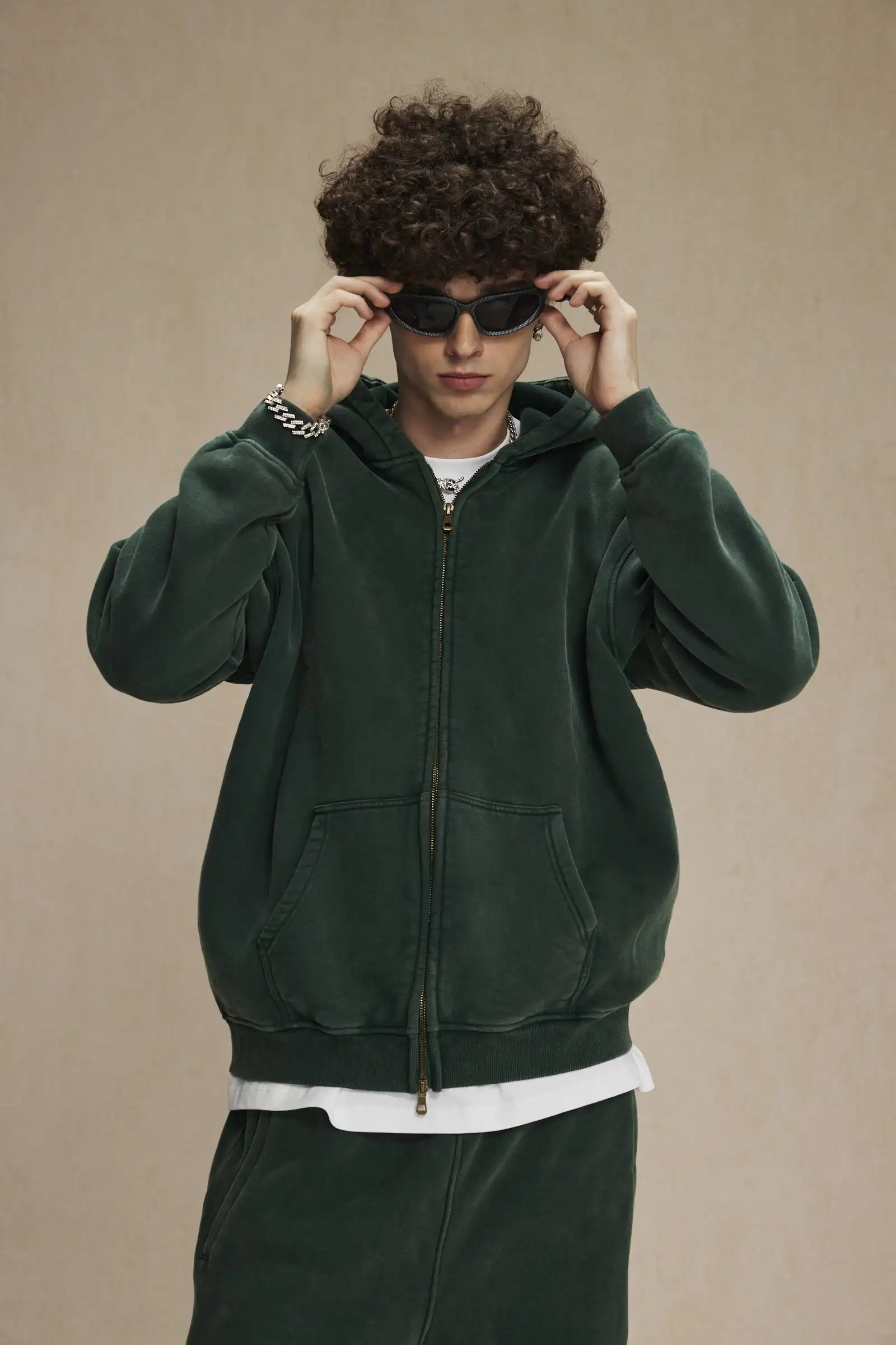 Batik fleece zippered hoodie Batik fleece zippered hoodie