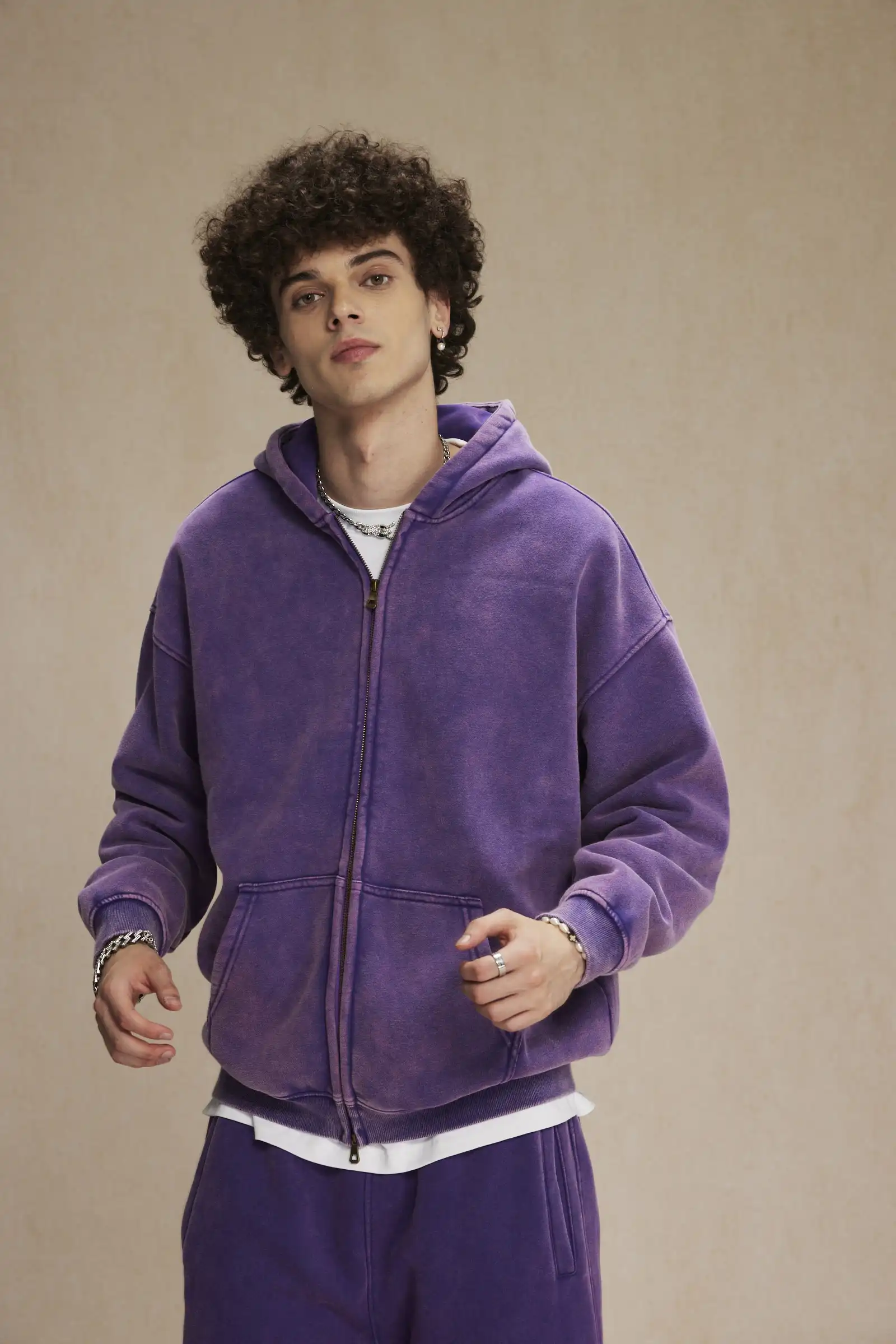 Batik fleece zippered hoodie Batik fleece zippered hoodie