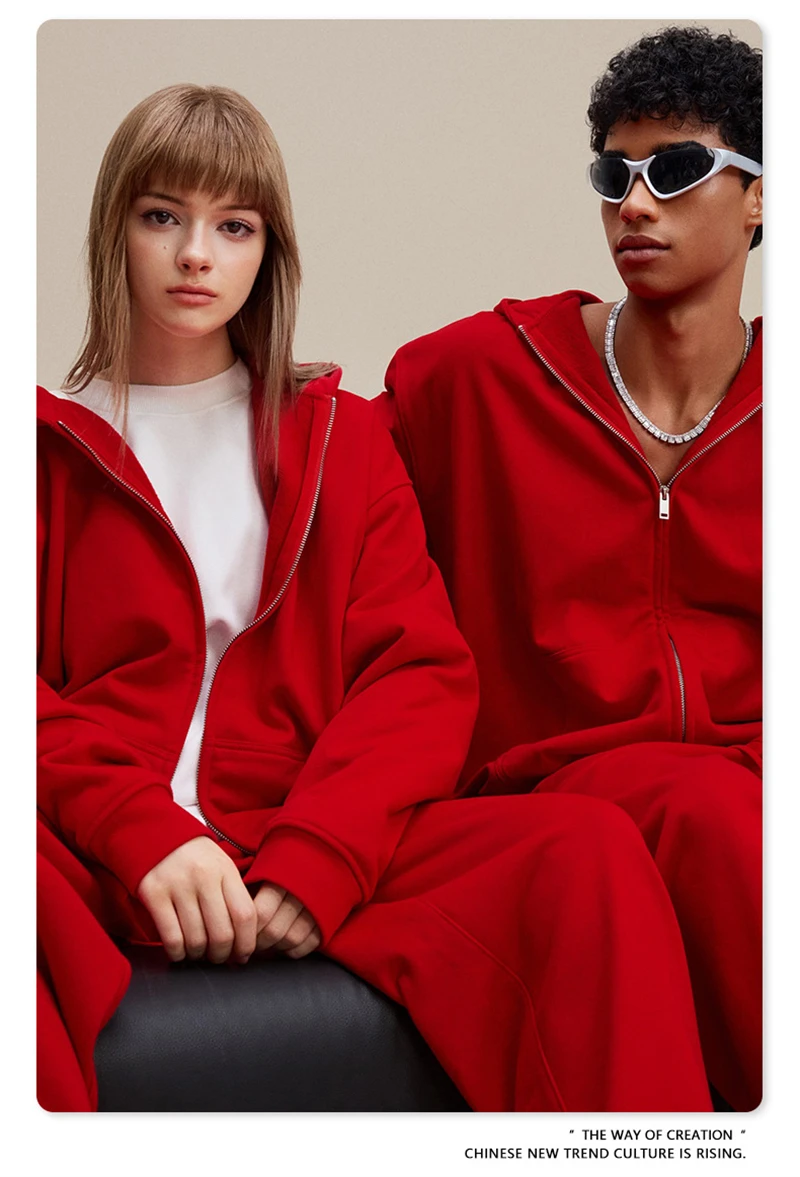 ZODF Trendy 2025 Heavy Weight 445gsm Zipper Hoodies For Man Unisex Casual Zip-up Hooded SweatShirts Coats HY1102