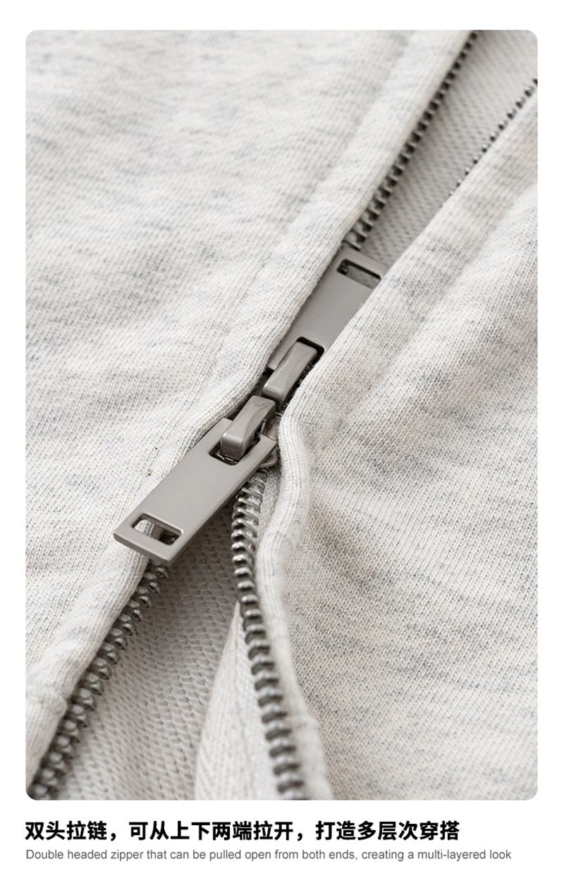 ZODF Trendy 2025 Heavy Weight 445gsm Zipper Hoodies For Man Unisex Casual Zip-up Hooded SweatShirts Coats HY1102