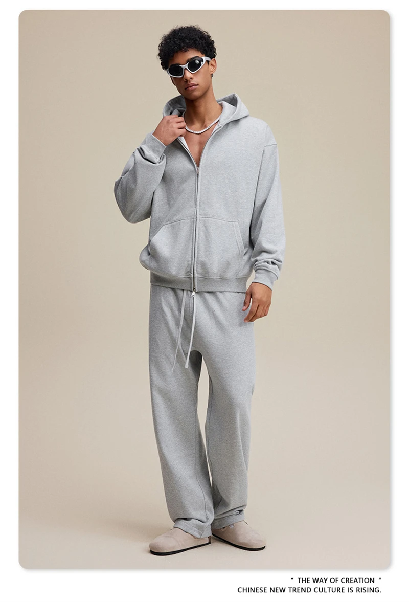 ZODF Trendy 2025 Heavy Weight 445gsm Zipper Hoodies For Man Unisex Casual Zip-up Hooded SweatShirts Coats HY1102