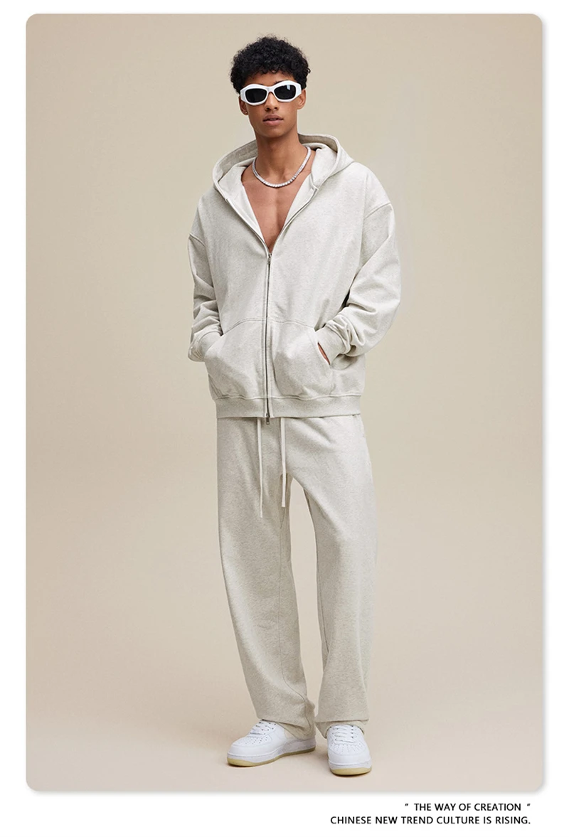 ZODF Trendy 2025 Heavy Weight 445gsm Zipper Hoodies For Man Unisex Casual Zip-up Hooded SweatShirts Coats HY1102