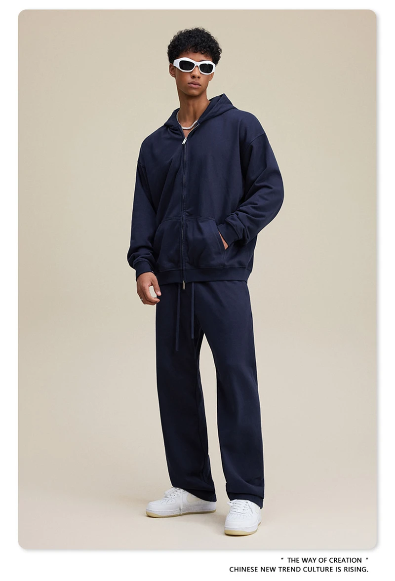 ZODF Trendy 2025 Heavy Weight 445gsm Zipper Hoodies For Man Unisex Casual Zip-up Hooded SweatShirts Coats HY1102