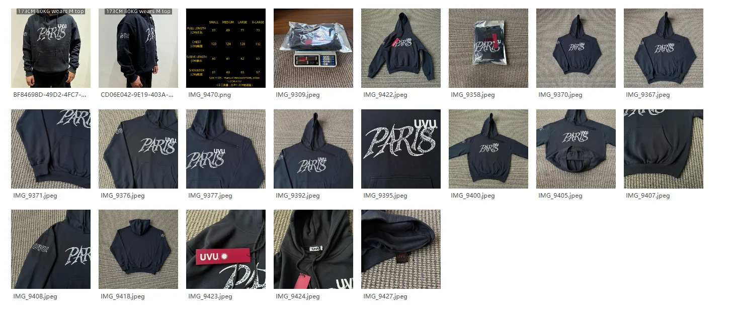 UVU Hoodie with Foam Print Sportswear High Street Unisex Zip-Up Hoodie and Casual Pants Set uvu