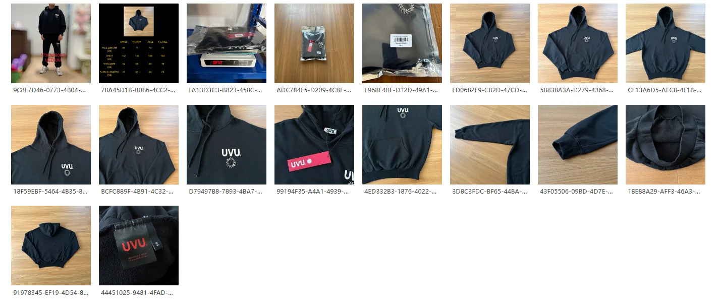 UVU Hoodie with Foam Print Sportswear High Street Unisex Zip-Up Hoodie and Casual Pants Set uvu