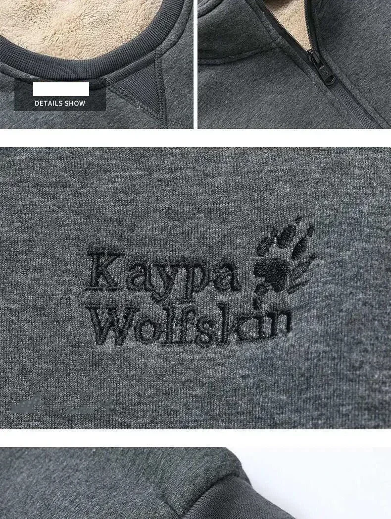 Winter Sweatshirt Men Long Sleeves Men Fleece Lined Warm Sweatshirt Pure Color Quarter Zip Sweatshirt Thicken Plus Size 8XL