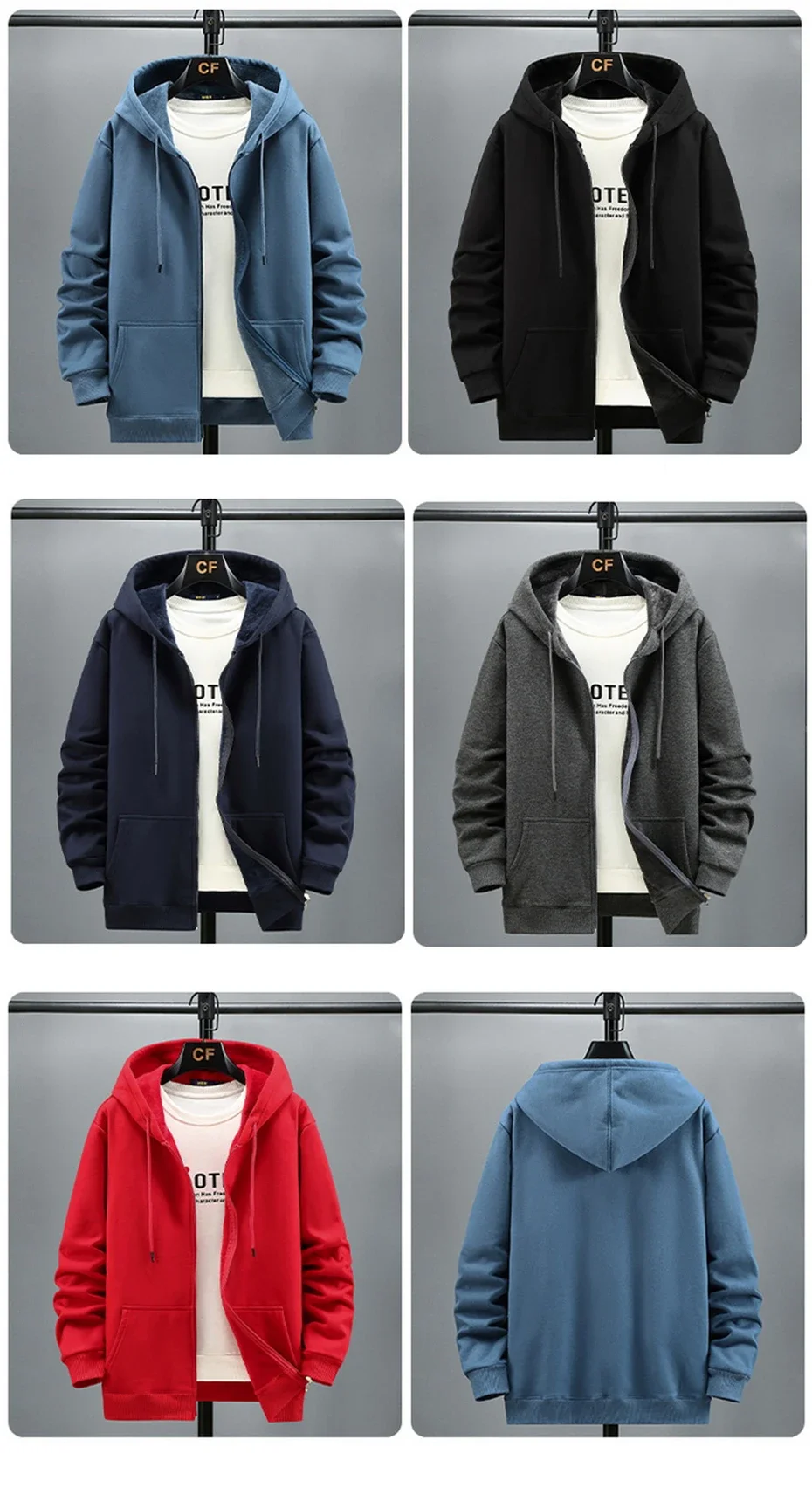Big Size Hoodie Men Hood Long Sleeve Sweatshirt Male Zip-up Loose Cotton Fleece-lined Casual Top Zipper Large Fat Plus 10XL 12XL