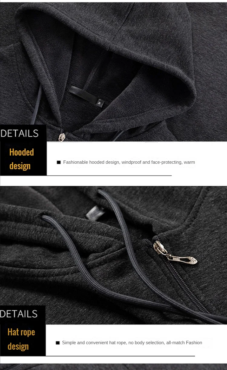 Big Size Hoodie Men Hood Long Sleeve Sweatshirt Male Zip-up Loose Cotton Fleece-lined Casual Top Zipper Large Fat Plus 10XL 12XL