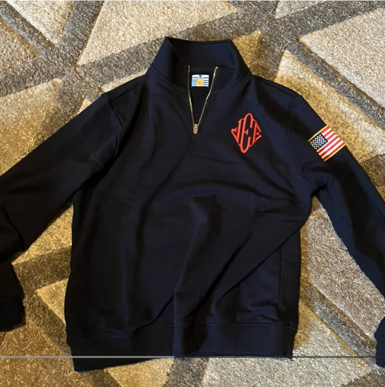 2026 Pullover Epstein Embroidered Sweatshirt Y2K Retro Stand Collar Quarter Zip Casual Sports Streetwear Men's Unisex 2026 Pullover Epstein Embroidered Sweatshirt Y2K Retro Stand Collar Quarter Zip Casual Sports Streetwear Men's Unisex