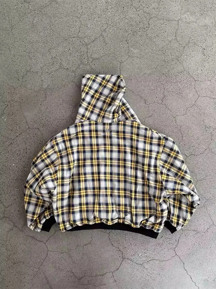 Winter Casual Plaid Print Hoodie Women's Warm Zip-Up Double-Sided Wear Sweatshirt Female Fashion Trendy Loose Hooded 2025 New
