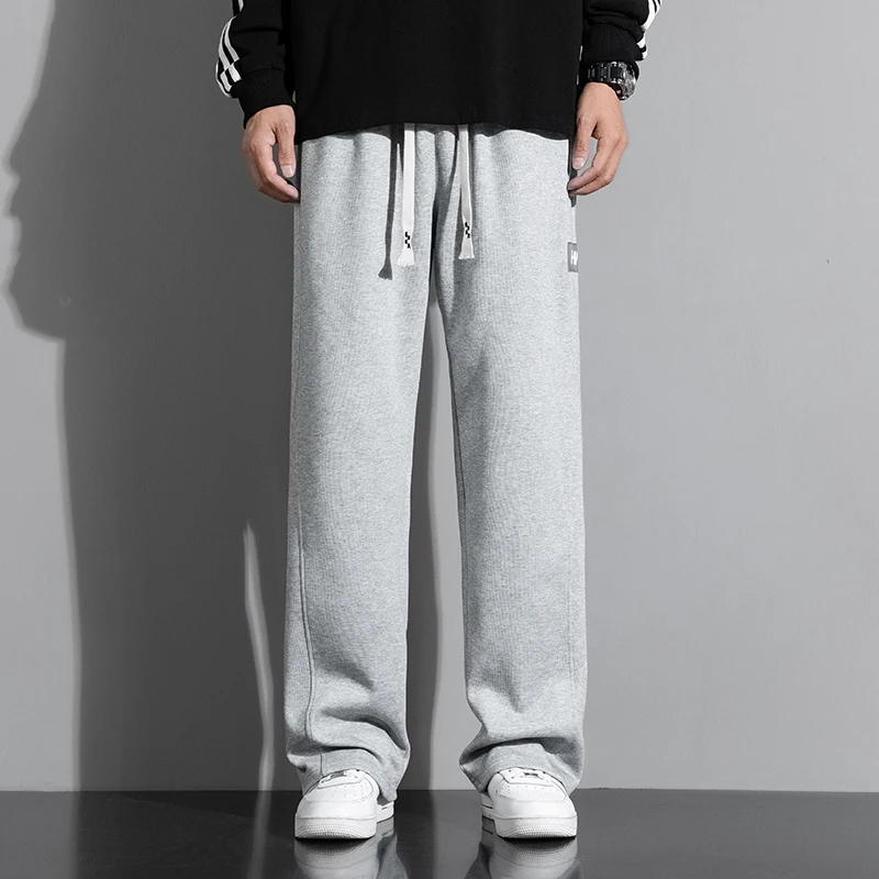 Autumn 190 Tall Man Extra Long Length Pants 115cm Big Large size Straight Barrel Elastic Waist Casual Pants Sweatpants Clothing