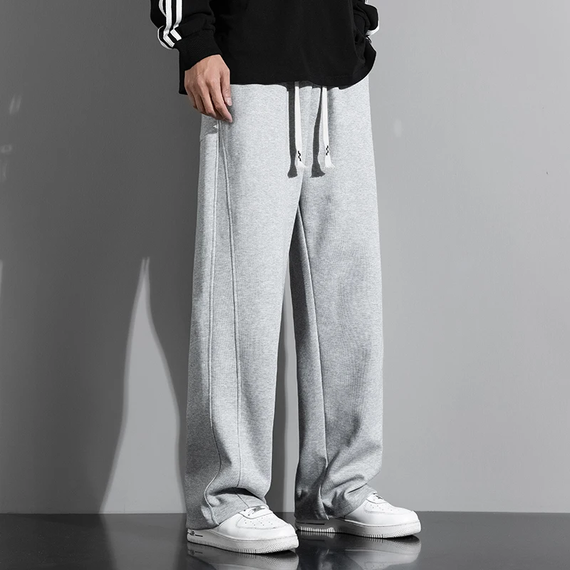Autumn 190 Tall Man Extra Long Length Pants 115cm Big Large size Straight Barrel Elastic Waist Casual Pants Sweatpants Clothing