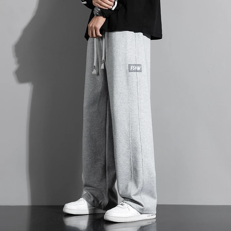 Autumn 190 Tall Man Extra Long Length Pants 115cm Big Large size Straight Barrel Elastic Waist Casual Pants Sweatpants Clothing