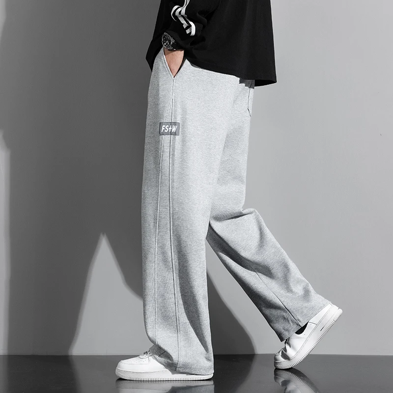 Autumn 190 Tall Man Extra Long Length Pants 115cm Big Large size Straight Barrel Elastic Waist Casual Pants Sweatpants Clothing