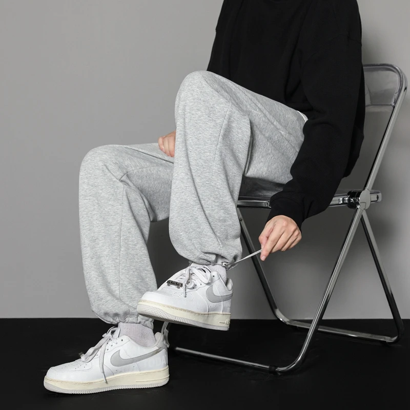 CAAYU Sweatpants Mens Straight Pants Large Size Male Loose Black Casual Pants Streetwear Sport Trousers Joggers Oversize Sports