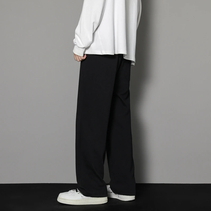 CAAYU Sweatpants Mens Straight Pants Large Size Male Loose Black Casual Pants Streetwear Sport Trousers Joggers Oversize Sports