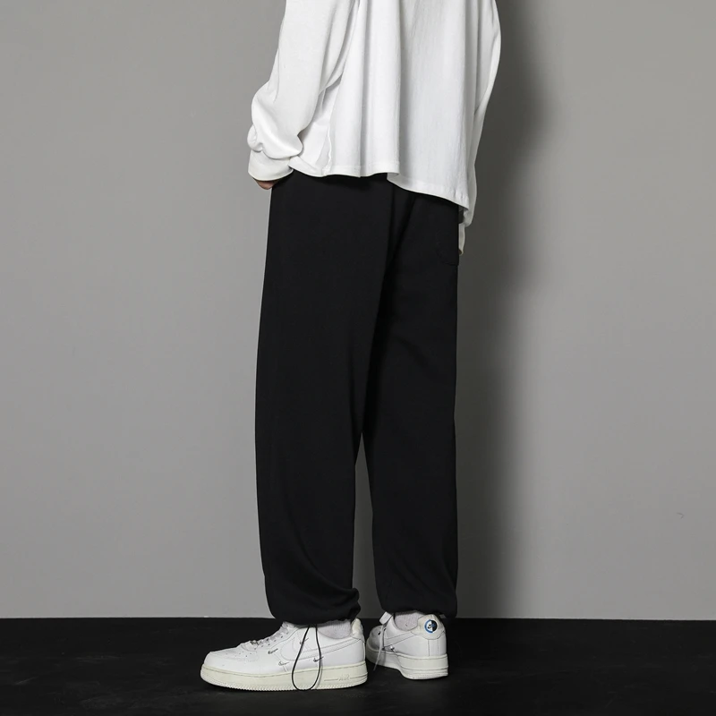 CAAYU Sweatpants Mens Straight Pants Large Size Male Loose Black Casual Pants Streetwear Sport Trousers Joggers Oversize Sports