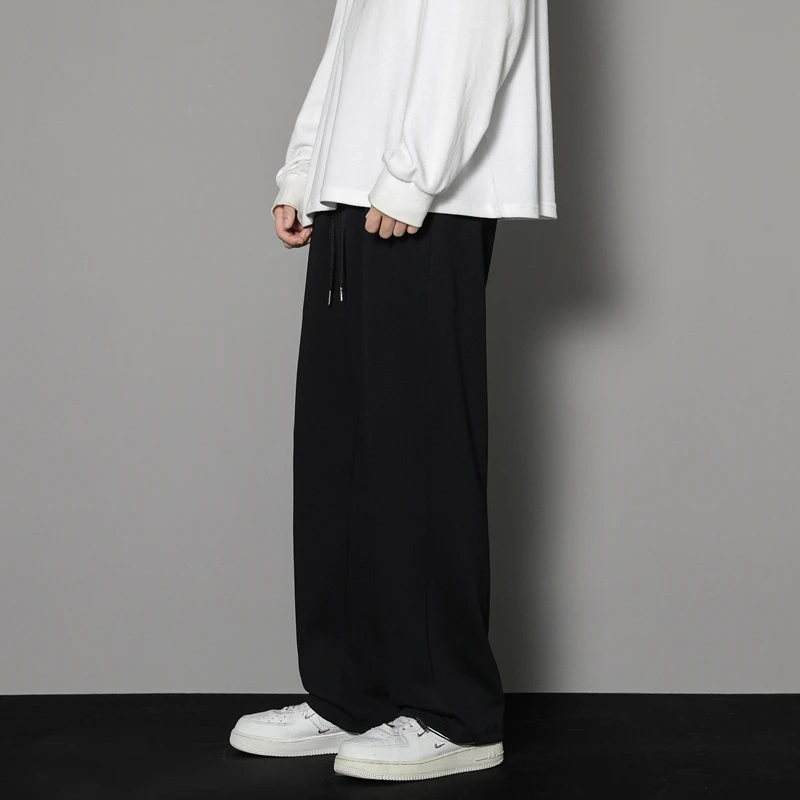 CAAYU Sweatpants Mens Straight Pants Large Size Male Loose Black Casual Pants Streetwear Sport Trousers Joggers Oversize Sports