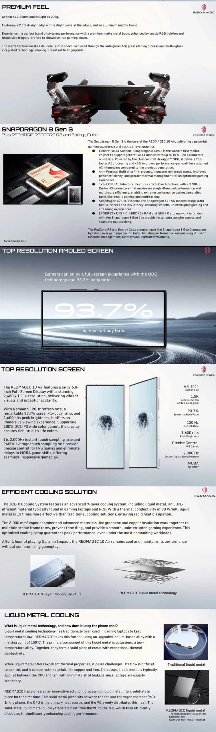 New Red Magic 10 Air global Edition smartphone, out inches up to Hz, the 8 gen3, redcore r3, 6000mah 80W charge New Red Magic 10 Air global Edition smartphone, out inches up to Hz, the 8 gen3, redcore r3, 6000mah 80W charge