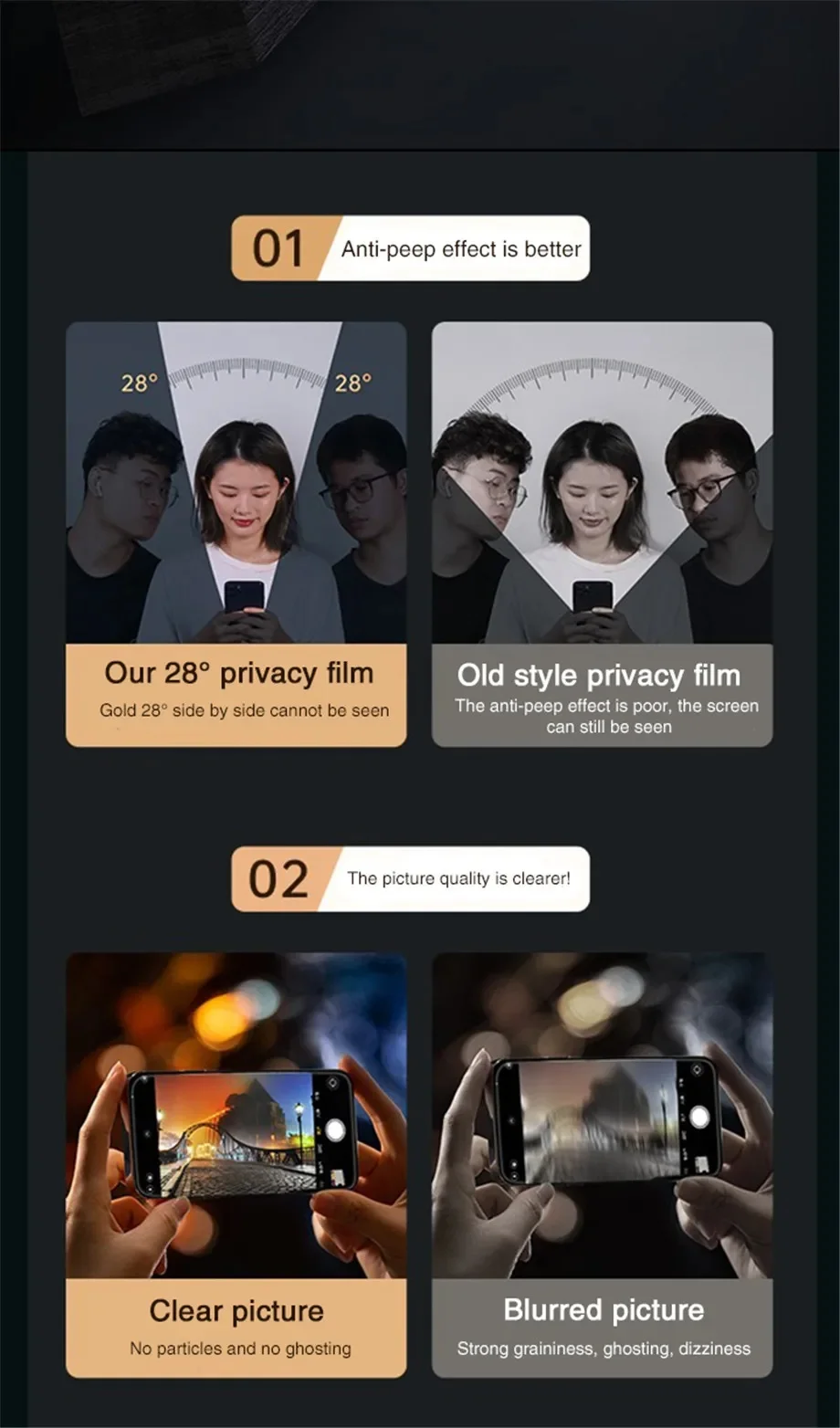 1~4PCS Anti-Spy Glass For iPhone 17 16 15 14 13 Pro Max Privacy Screen Protector & Camera Protection Film For iPhone15 12 11 Pro 1~4PCS Anti-Spy Glass For iPhone 17 16 15 14 13 Pro Max Privacy Screen Protector & Camera Protection Film For iPhone15 12 11 Pro