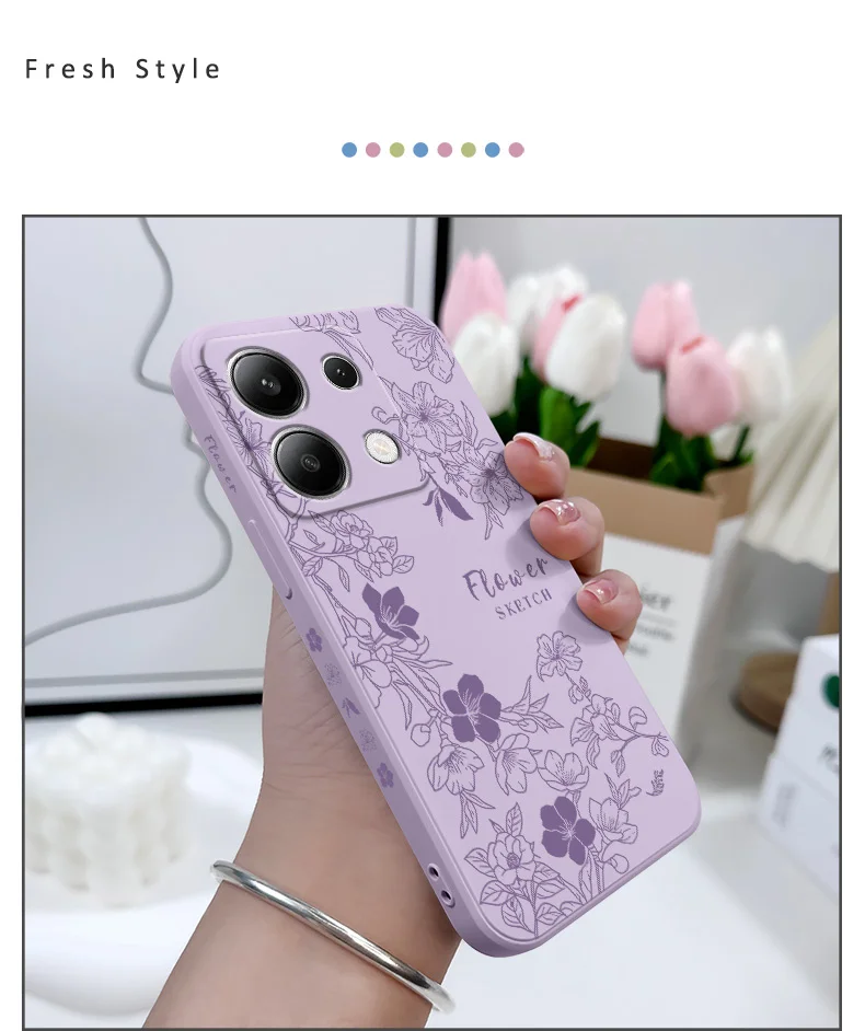Line Morning Glory Phone Case For Xiaomi Redmi Note 14 13 12 12S 11 11S 10 10S 9 9S Pro Plus 4G 5G Liquid Silicone Cover Line Morning Glory Phone Case For Xiaomi Redmi Note 14 13 12 12S 11 11S 10 10S 9 9S Pro Plus 4G 5G Liquid Silicone Cover