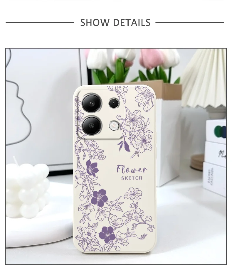 Line Morning Glory Phone Case For Xiaomi Redmi Note 14 13 12 12S 11 11S 10 10S 9 9S Pro Plus 4G 5G Liquid Silicone Cover Line Morning Glory Phone Case For Xiaomi Redmi Note 14 13 12 12S 11 11S 10 10S 9 9S Pro Plus 4G 5G Liquid Silicone Cover