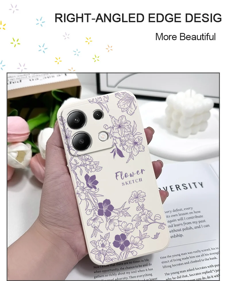 Line Morning Glory Phone Case For Xiaomi Redmi Note 14 13 12 12S 11 11S 10 10S 9 9S Pro Plus 4G 5G Liquid Silicone Cover Line Morning Glory Phone Case For Xiaomi Redmi Note 14 13 12 12S 11 11S 10 10S 9 9S Pro Plus 4G 5G Liquid Silicone Cover