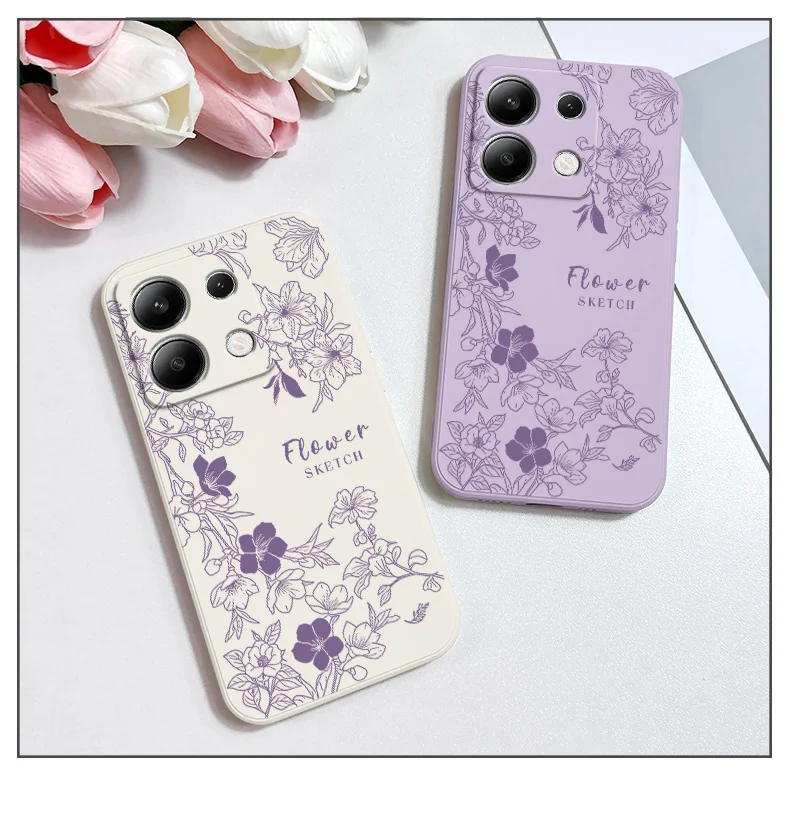 Line Morning Glory Phone Case For Xiaomi Redmi Note 14 13 12 12S 11 11S 10 10S 9 9S Pro Plus 4G 5G Liquid Silicone Cover Line Morning Glory Phone Case For Xiaomi Redmi Note 14 13 12 12S 11 11S 10 10S 9 9S Pro Plus 4G 5G Liquid Silicone Cover