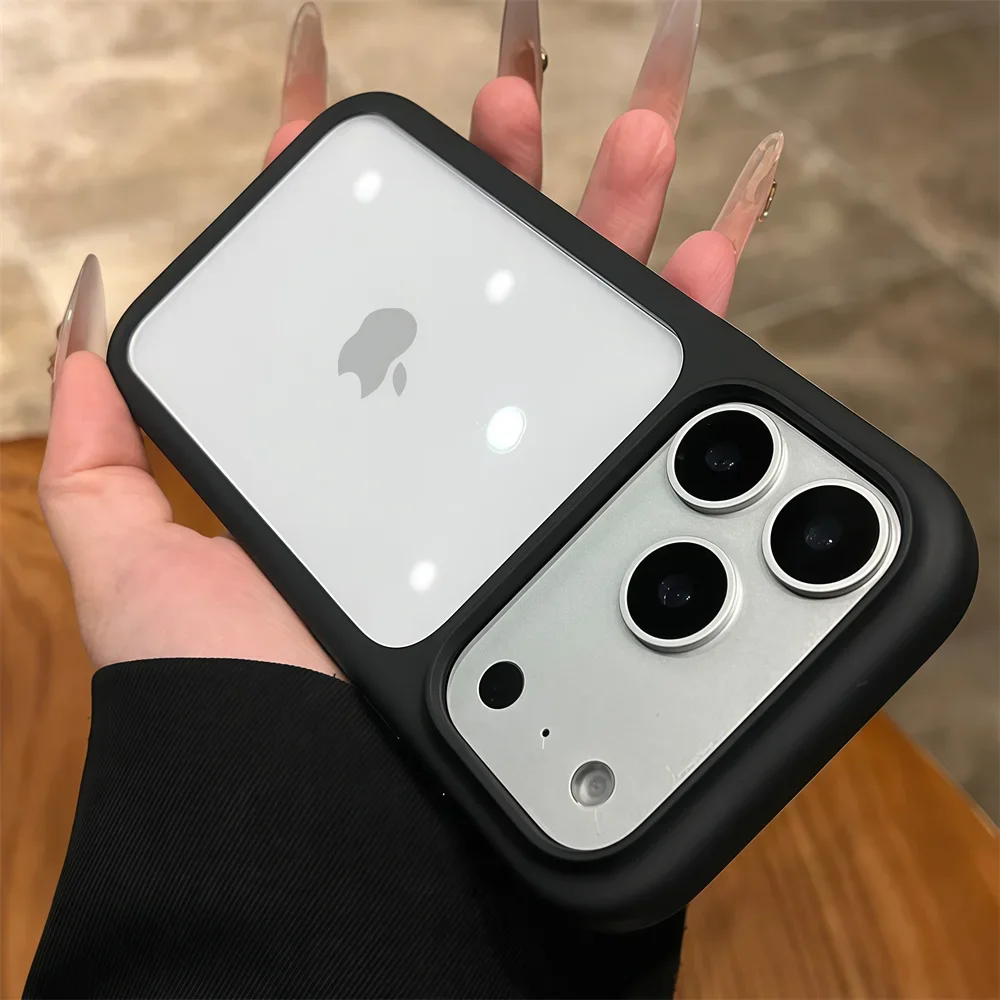 Advanced Silicone Soft Edge Transparent Hard Back Panel Case For iPhone 17 17 Pro 17 Pro Max Shockproof Phone Case Cover Gift