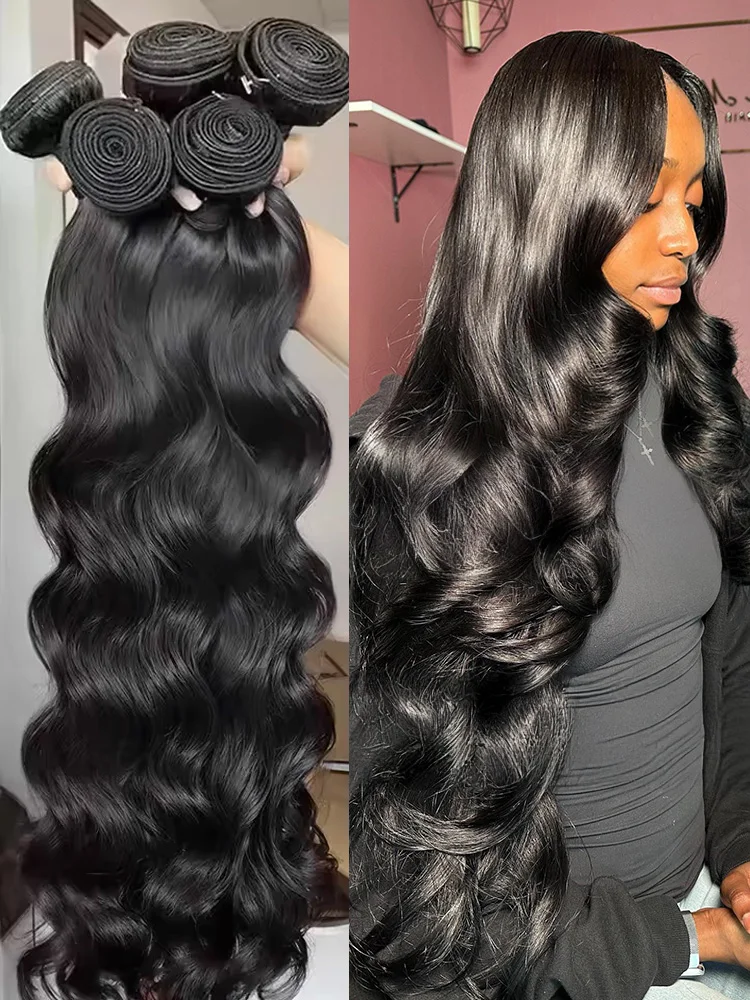 40 Inch Body Wave 100% Human Hair Brazilian Burmese Raw Extensions Loose Water Weave 3 4 Bundles Natural Black Crochet Tissage 40 Inch Body Wave 100% Human Hair Brazilian Burmese Raw Extensions Loose Water Weave 3 4 Bundles Natural Black Crochet Tissage