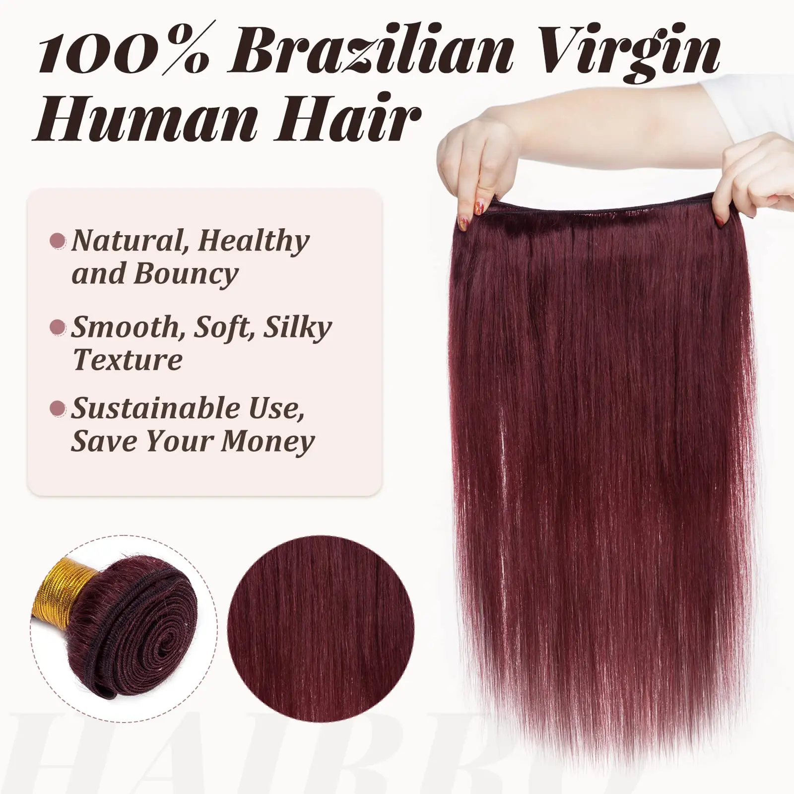 Wine Red #99J Remy Human Hair Weave 16-28 inch Long Silky Straight Unprocessed Virgin Brazilian Hair Weft Extensions for Women Wine Red #99J Remy Human Hair Weave 16-28 inch Long Silky Straight Unprocessed Virgin Brazilian Hair Weft Extensions for Women