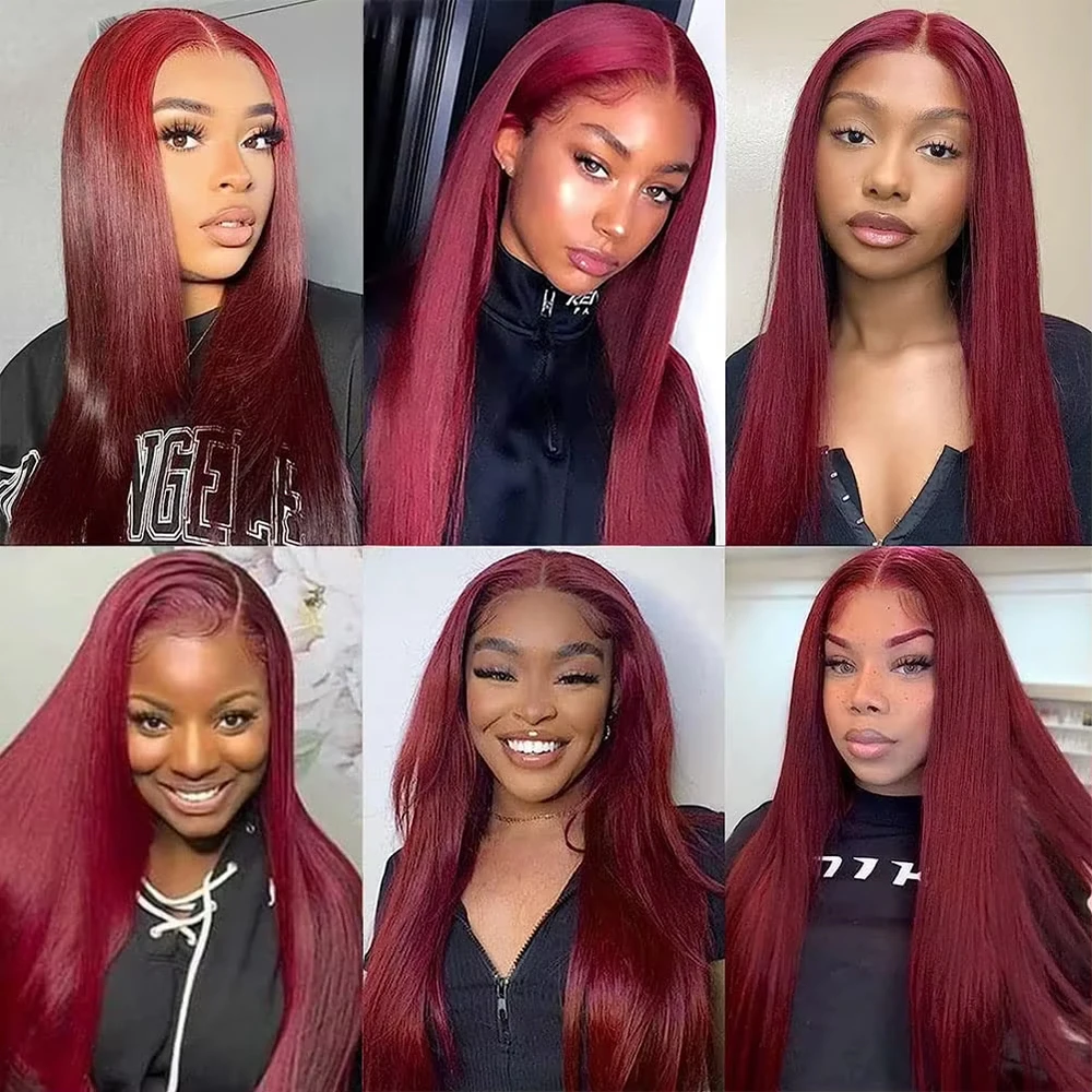 Wine Red #99J Remy Human Hair Weave 16-28 inch Long Silky Straight Unprocessed Virgin Brazilian Hair Weft Extensions for Women Wine Red #99J Remy Human Hair Weave 16-28 inch Long Silky Straight Unprocessed Virgin Brazilian Hair Weft Extensions for Women