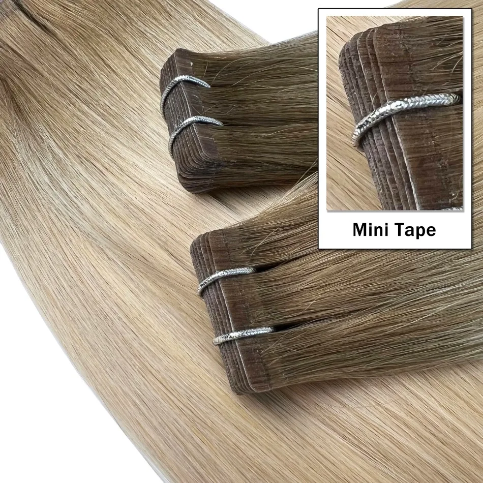 kiikiigirl 613 tape in human hair extensions black women Silky Straight Human hair Natural Black Brown Blonde 20pcs