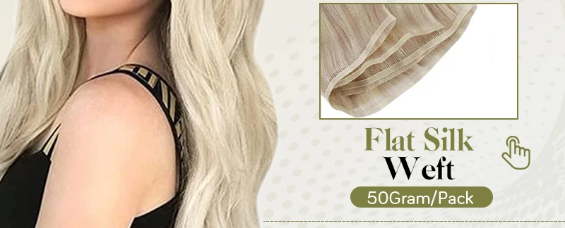 Full Shine Human Hair Weft Extensions Hair Bundles Ombre Blonde Color 100g Sew In Silky Straight Remy Skin Double Weft For Salon