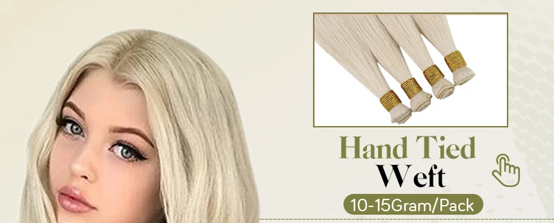 Full Shine Human Hair Weft Extensions Hair Bundles Ombre Blonde Color 100g Sew In Silky Straight Remy Skin Double Weft For Salon