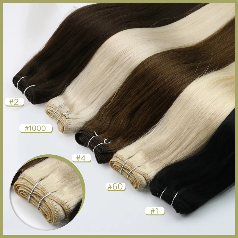 Full Shine Human Hair Weft Extensions Hair Bundles Ombre Blonde Color 100g Sew In Silky Straight Remy Skin Double Weft For Salon