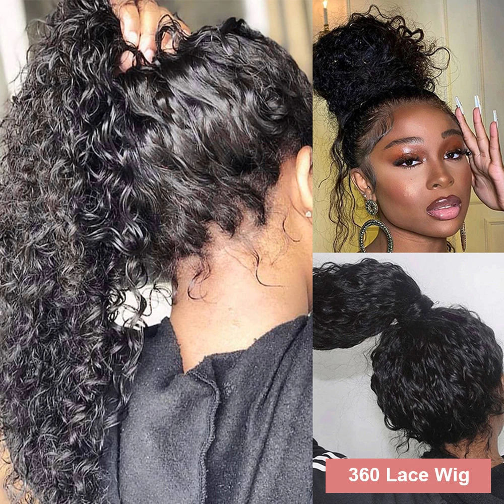 360 Full Lace Wig Human Hair Straight Curly Body Wave Hidden Strap Full Lace Around Natural Look