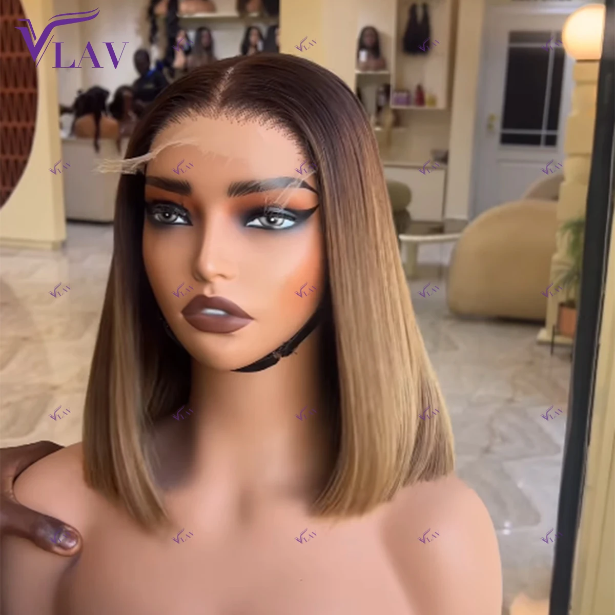 Highlight Glueless Wigs Human Hair Short Bob Wigs 13×6 HD Lace Frontal Wig 360 HD Transparent Lace Wig PrePlucked P4/27 Colored Highlight Glueless Wigs Human Hair Short Bob Wigs 13×6 HD Lace Frontal Wig 360 HD Transparent Lace Wig PrePlucked P4/27 Colored