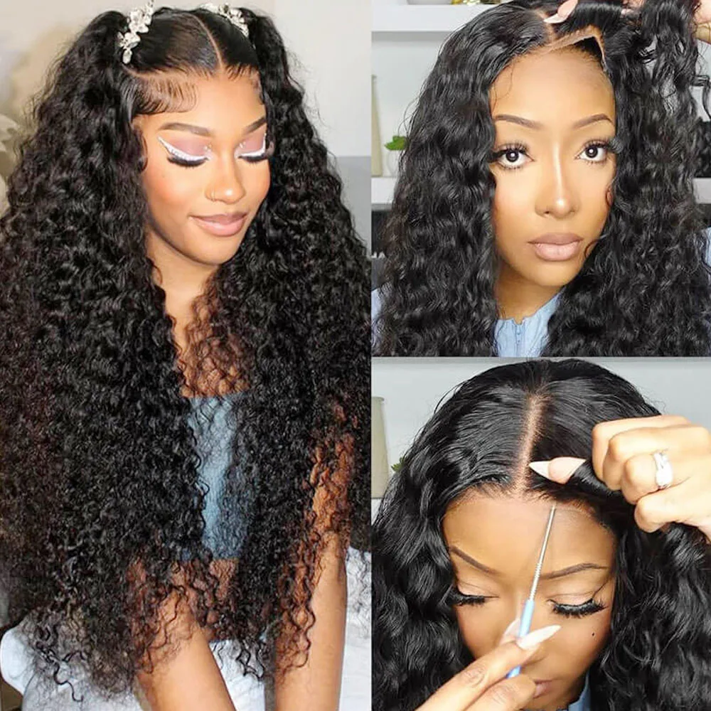 250 Density 30 Inch Kinky Curly 360 13x6 13x4 HD Lace Front Human Hair Wig 6x6 Closure Glueless Wig Deep Wave Lace Frontal Wig