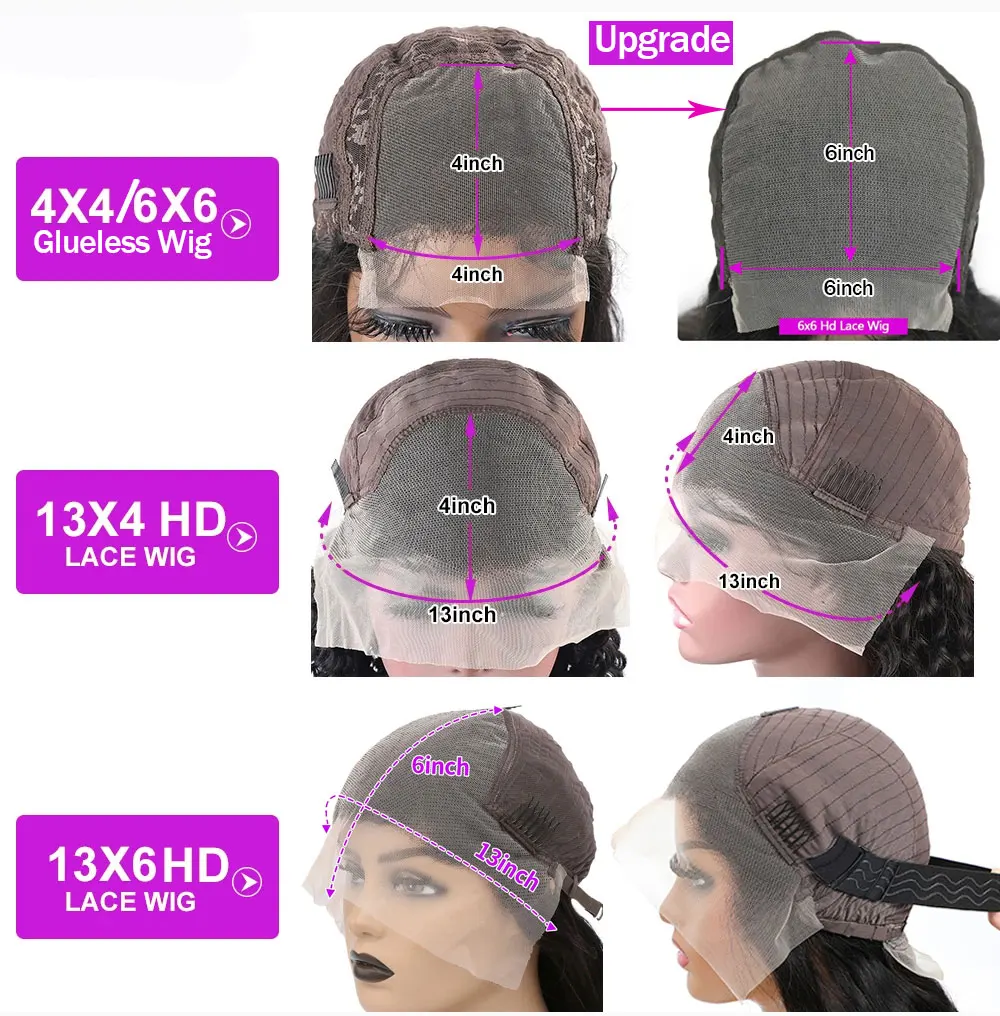 250 Density 30 Inch Kinky Curly 360 13x6 13x4 HD Lace Front Human Hair Wig 6x6 Closure Glueless Wig Deep Wave Lace Frontal Wig