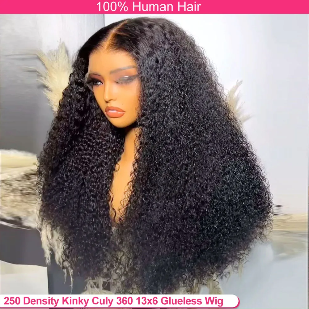250 Density 30 Inch Kinky Curly 360 13x6 13x4 HD Lace Front Human Hair Wig 6x6 Closure Glueless Wig Deep Wave Lace Frontal Wig