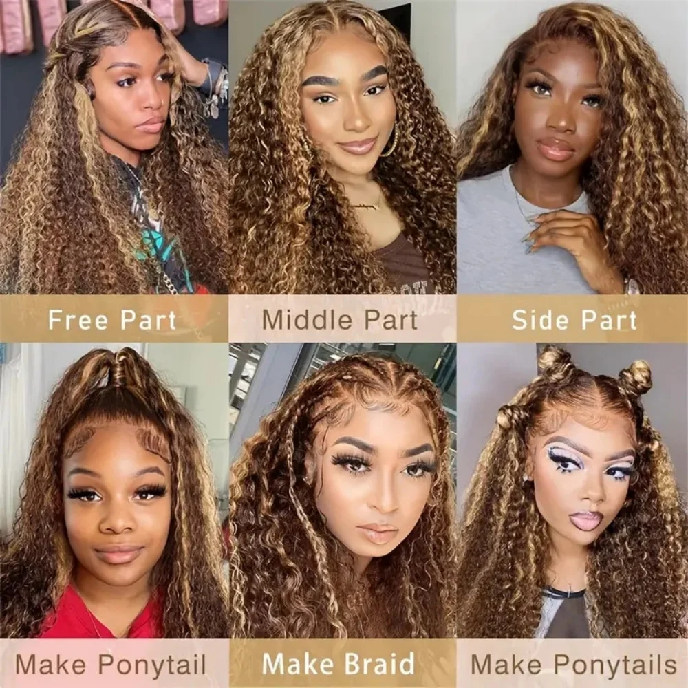 360 4/27 Full Lace Wig Human Hair Invisible Strap 250 Density Deep Wave HD Lace Frontal Wig Human Hair Pre Cut Curly 360 Wigs 360 4/27 Full Lace Wig Human Hair Invisible Strap 250 Density Deep Wave HD Lace Frontal Wig Human Hair Pre Cut Curly 360 Wigs