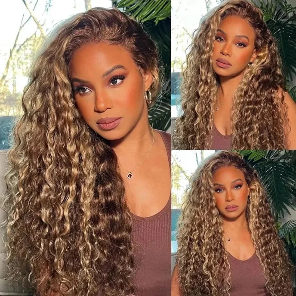 360 4/27 Full Lace Wig Human Hair Invisible Strap 250 Density Deep Wave HD Lace Frontal Wig Human Hair Pre Cut Curly 360 Wigs 360 4/27 Full Lace Wig Human Hair Invisible Strap 250 Density Deep Wave HD Lace Frontal Wig Human Hair Pre Cut Curly 360 Wigs