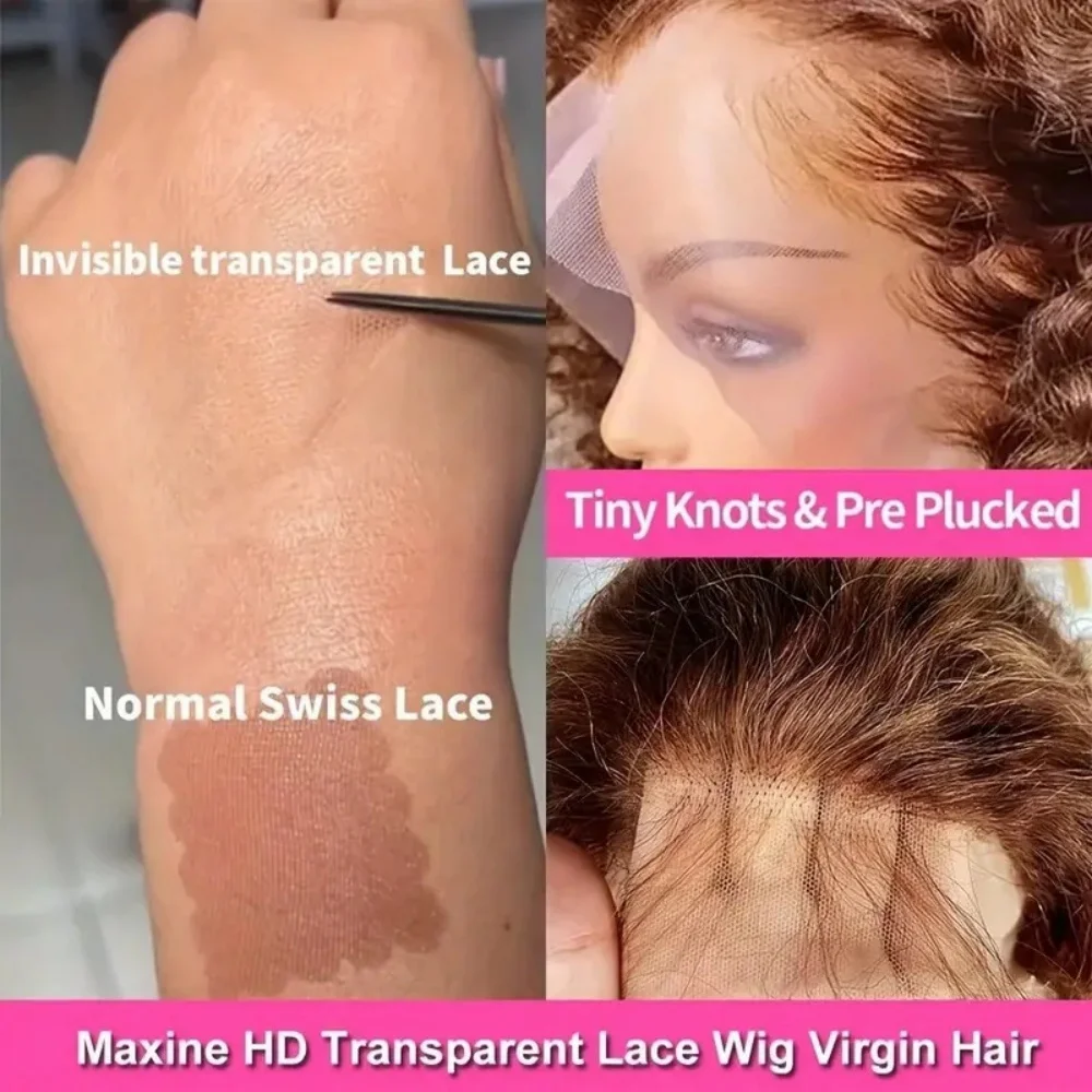 360 4/27 Full Lace Wig Human Hair Invisible Strap 250 Density Deep Wave HD Lace Frontal Wig Human Hair Pre Cut Curly 360 Wigs 360 4/27 Full Lace Wig Human Hair Invisible Strap 250 Density Deep Wave HD Lace Frontal Wig Human Hair Pre Cut Curly 360 Wigs